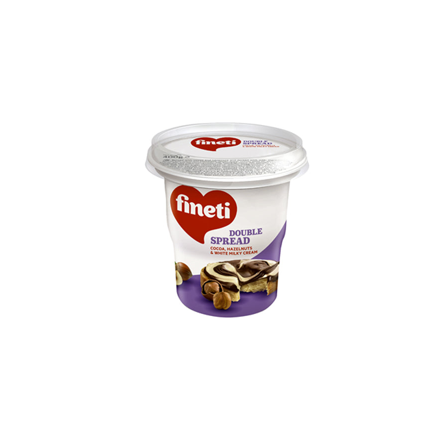 Fineti Crema Bicolora cu Cacao, Alune de Padure si Crema de Lapte, 400g