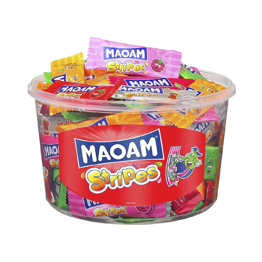 Jeleuri Maoam, cutie rotunda 700g – 100 bucati, aroma de fructe